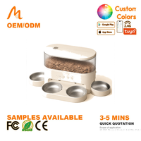 Distributeur automatique intelligent pour animaux de compagnie 8,8 L, bac transparent, 4 gamelles, contrôle par application, Wi-Fi 2,4G/5G, enregistrement vocal, vente en gros, OEM, ODM