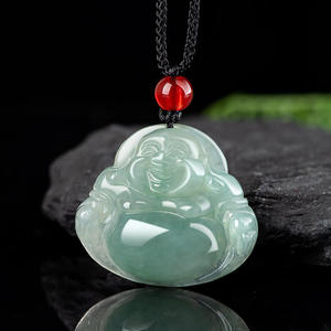 Colgante de Buda de Jadeíta Natural de Myanmar, Collares para Mujer, Jade al por Mayor FG25 - Product Image 3