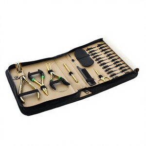 Kit d'outils d'extension de cheveux vente en gros pochette pince à presser à ruban adhésif pince à Nano perles pince à boucle de fil Mini ciseaux pinces à peigne à cheveux - Product Image 1