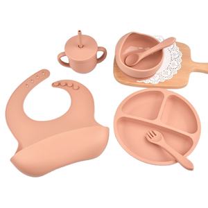 Bebe ชุดป้อนอาหารซิลิโคนกันน้ำชุดภาชนะบรรจุอาหารแบบดูดเกรดอาหารสำหรับทารกชุดอุปกรณ์หย่านมโลโก้ตามสั่ง - Product Image 5