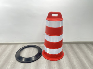 Tambor de tráfico de plástico resistente de 90cm, barril de PE antiaplastamiento para barandilla de carretera, barrera de seguridad mejorada para uso en carretera - Product Image 5