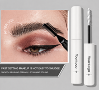 Cire à sourcils fixante végane waterproof Private Label, gel transparent à tenue forte avec brosse, logo personnalisé