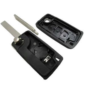 Haute qualité bon <span class=keywords><strong>prix</strong></span> P-eugeot 3 boutons (lumière) 407 coque de clé rabattable avec emplacement de <span class=keywords><strong>batterie</strong></span> avec lame HU83 (lame avec rainure) - Product Image 4