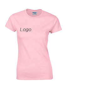 T-shirt Femme Manches Courtes 100% Coton Coupe Slim Broderie Logo Personnalisée Impression Mode Économique Teint Uni Tricoté Décontracté Été - Product Image 1