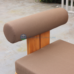 Chaise longue en teck de style moderne avec coussins moelleux, mobilier d'extérieur durable pour jardin, hôtel, terrasse - Product Image 5