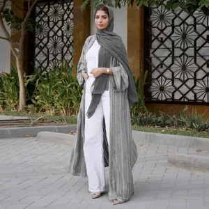 मध्य पूर्व के पारंपरिक कपड़े दुबई वस्त्र विंटेज फ्रंट-ओपन कार्डिगन शीर्ष मुस्लिम सऊदी अरबी महिला कोट कपड़े अबाया काफ्तान