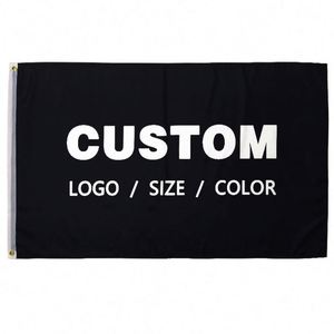 Factory Wholesale Premium Fabric Any Logo Any Design Any Size Black Custom Flags <b>Banners</b> - Product Image 4