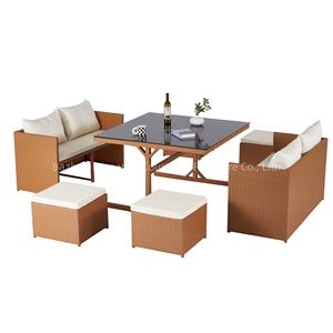 Istiflenebilir hint kamışı bahçe mobilyaları Set kanepe sandalyeler masa kış bahçesi açık veranda hasır sandalye - Product Image 3