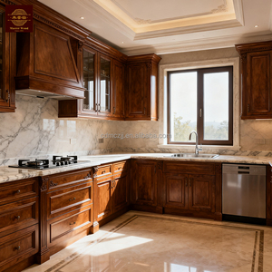 Tùy Chỉnh Cổ Điển Gỗ Sồi Tủ Bếp Sang Trọng Châu Âu Hiện Đại Hình Dạng U Rắn Gỗ Tủ Cho Nhà Bếp Sử Dụng Modular Nhà Bếp Thiết Kế - Product Image 2