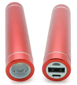 Factory cheap price gifts mini power bank 2600mah with torch charger portable