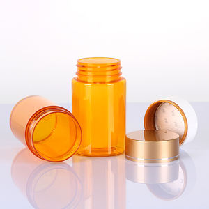 Botella de PET Transparente o de Color de 60ml, 90ml, 100ml, 130ml, 150ml para Medicamentos, Pastillas y Vitaminas, con Tapa Metálica a Prueba de Niños y Logotipo Personalizado - Product Image 1