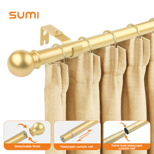 <span class=keywords><strong>Tringle</strong></span> à rideau <span class=keywords><strong>extensible</strong></span> en fer forgé, simple/<span class=keywords><strong>double</strong></span>, avec embouts décoratifs, supports et vis, directement de l'usine - Product Image 1