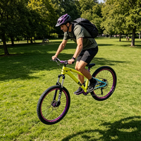 Vélo de montagne professionnel à 9 vitesses avec frein à disque hydraulique, cadre en alliage d'aluminium, selle confortable et pédales ordinaires