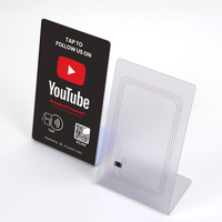Custom PVC Smart Card Programmable for Shop Restaurant Social Media YouTube TikTok Google Review Card QR Code Display NFC Stand