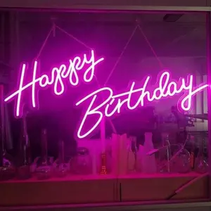 Winbo יצרן משלוח מהיר מותאם אישית יום הולדת שמח שלט ניאון LED לא MOQ עבור מפלגת בית חתונת דקור