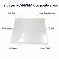 Feuille composite PC PMMA à 2 couches, polycarbonate acrylique, panneau d'instrumentation, protection d'écran automobile, fenêtre de protection