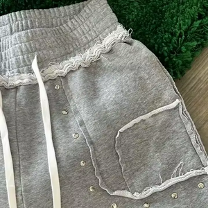 <span class=keywords><strong>Pantaloni</strong></span> da Jogging Personalizzati a Vita Alta in Felpa Francese, Gamba Larga e <span class=keywords><strong>Oversize</strong></span> per Uomo, Stile Distressed e Baggy - Product Image 2