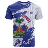 Maillot de football d'Haïti imprimé en 3D, drapeau haïtien patriotique, t-shirt de sport à manches courtes pour les fans de football