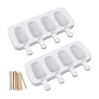 Moules à gâteau fait maison en Silicone, 4 cavités, pour faire de la glace à la maison, ovales