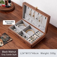 Boîte de rangement pour bijoux en bois rectangulaire avec couvercle magnétique, capacité de 3 à 6 L, design pliable, finition brillante, emballage de luxe