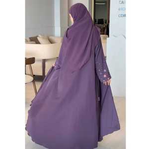 Oem/odm Set 2 pezzi traspirante islamico modesto abbigliamento musulmano abito da donna turco Casual Dubai Abaya con Hijab - Product Image 5