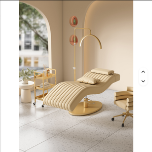 Ensemble de fauteuils de salon populaires pour extensions de cils, table de massage facial moderne en acier inoxydable réglable pour spa et cils - Product Image 4