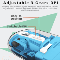 JERTECH WB110 Souris PC transparente USB 2.4GHz sans fil