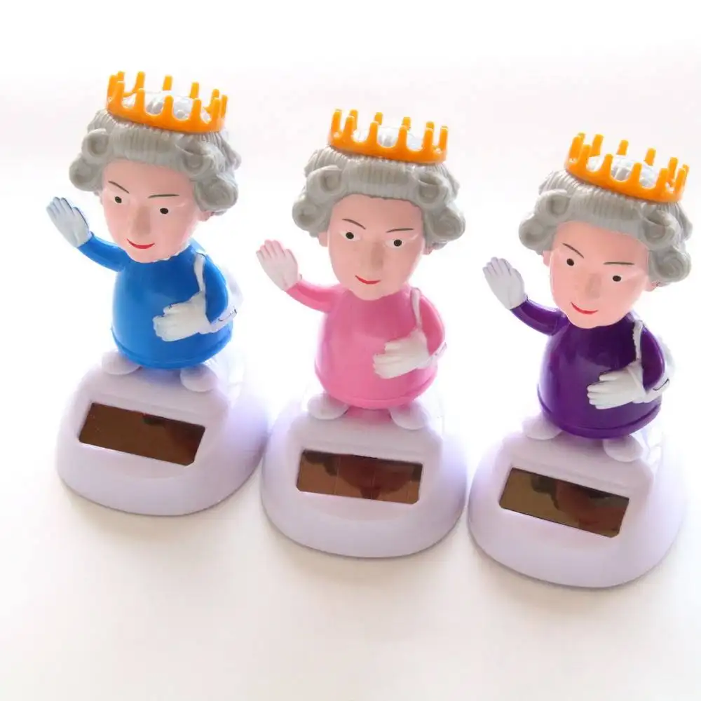 2023 Nwe UK Queen Solar Powered Car Decoration Dancing Figurine Home Car Dashboard Window Ornament Kids Toy