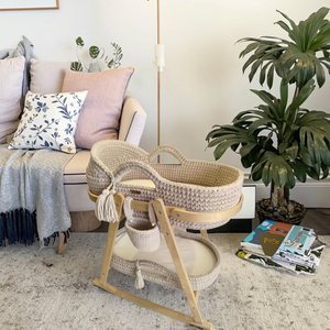 Cesta de Almacenamiento y Cambiador de Pañales para Bebé, Hecha a Medida, Ecológica, Estilo Boho Moderno, de Algodón Crochet, Impermeable - Product Image 6