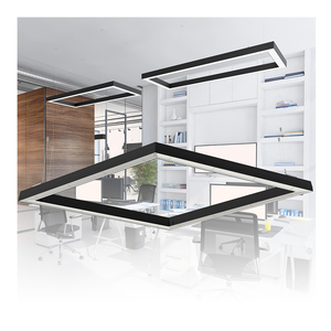 โคมไฟระย้า LED แบบเส้น DALI-DT8 ปรับความสว่างได้ รูปทรงสี่เหลี่ยม เชื่อมต่อกันได้ เหมาะสำหรับโรงแรม รูปทรงยาว พร้อมรีโมทคอนโทรล - Product Image 1
