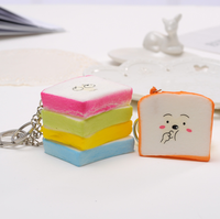 Forme De nourriture Kawaii Squishy Animaux Jouet De Bijoux porte-clés Sac Charme Pendentif, Crème glacée banane Beignet pain grillé Simulation porte-clés