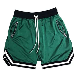 Benutzer definierte Sommer Jersey Klasse Uniform Plain Net Shorts Gestreifte Schweiß Basketball Shorts Double Mesh Shorts Männer