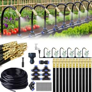 Kit d'irrigation par micro-pulvérisation 10M, connecteurs en laiton, raccord rapide, système d'arrosage extérieur pour jardin, flexible, installation facile - Product Image 1
