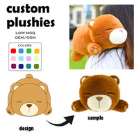 Faible MOQ pour la personnalisation : Adorable ours en peluche couché, super doux et moelleux, ours en peluche brun, animal en peluche en gros