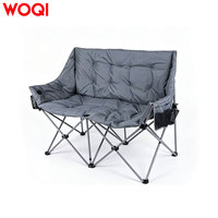 Fauteuil de camping double chauffant WOQI, canapé de camping rembourré, causeuse de camping surdimensionnée pour les matchs de football, les pique-niques, les voyages en camping-car, la plage