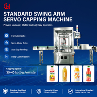 Machine de capsulage pneumatique verticale automatique à bras oscillant, compatible avec plusieurs tailles de bouchons de bouteilles
