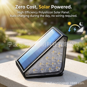 Lámpara Solar LED de Pared, 12 LED, Color Luz Diurna, IP65 Resistente al Agua, Iluminación Exterior para Jardín, Alimentada por Energía Solar - Product Image 6
