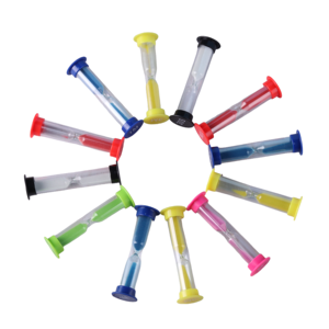 Reloj de Arena Cilíndrico Hecho a Mano, Diseño Art Deco, Ecológico, Duradero, de Plástico y Vidrio, Temporizadores de 1 a 5 Minutos para el Aprendizaje de los Niños - Product Image 1