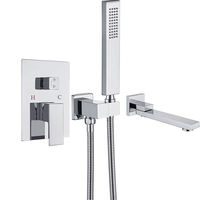 Robinet de bain mural à long bec fini noir mat