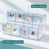 Aquarium rectangulaire en plastique grand format pour poissons d'eau douce, multi-compartiments isolés, filtration auto-circulante, écologique
