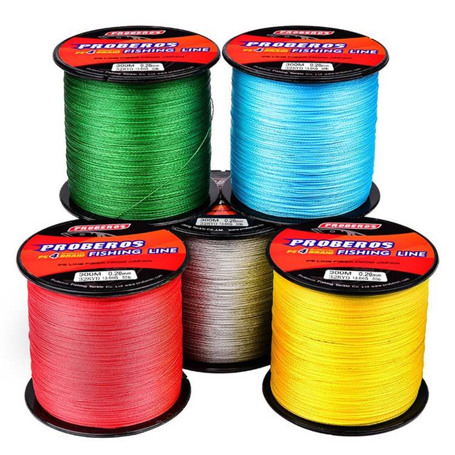 High Quality 300m PE 4x Braided Fishing Line PE Material Super Colorful High Horsepower Strong Fishing Line