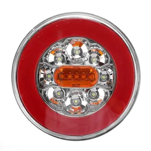 ไฟท้ายรถบรรทุก LED ทรงกลม 1/2/4 ดวง 4IN1 ขนาด 4 นิ้ว 12-24V ไฟท้ายแบบไดนามิก ไฟเลี้ยว ไฟถอย ไฟเบรก ไฟหยุด สำหรับรถยนต์ รถพ่วง รถบรรทุก - Product Image 2