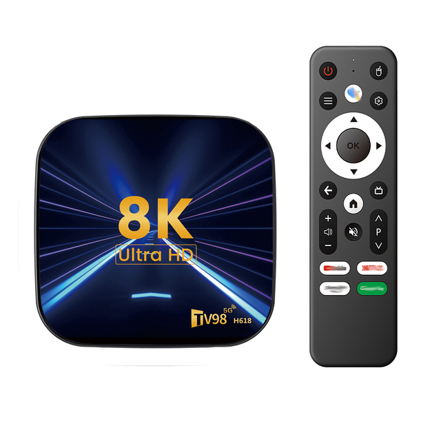 8K OTT TV98 H618 TV BOX Allwinner H618 2GB 4GB 16GB 32GB 64GB BT5.0 Voice Remote Android 14 2.4G/5.8G Wifi 8k Media Player
