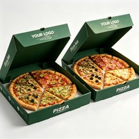 Boîte à pizza en carton ondulé de 10 et 12 pouces pour restauration rapide, vente chaude, impression de logo personnalisé, boîte à pizza à l'encre de soja