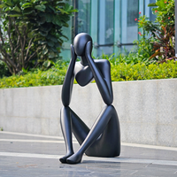Sculpture de figure humaine abstraite personnalisée pour paysage moderne-Statue d'art minimaliste intérieur/extérieur