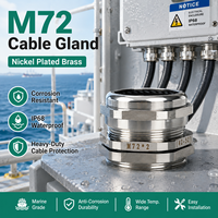 Presse-étoupe M72 en laiton nickelé étanche IP68 pour câbles de 42-52mm, certifiée CE RoHS, directement de l'usine