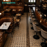 Comptoir de bar pour club, restaurant classique, café - Design élégant avec plateau en marbre noir - Table et chaise de restaurant d'hôtel
