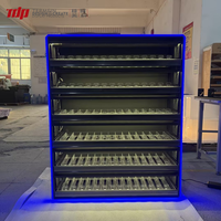 TERMEIN Vitrine à cigarettes en métal verrouillable avec éclairage LED et étagères à ressort en acrylique