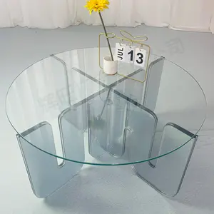 Креативный волнистый чайный столик акриловый закаленный стеклянный круглый персонализированный столик для гостиной