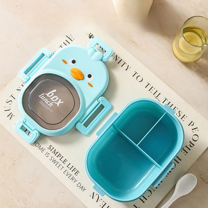 Boîte à lunch isotherme en acier inoxydable pour enfants, avec 2 compartiments, anti-fuite, style dessin animé, pour l'école - Product Image 4